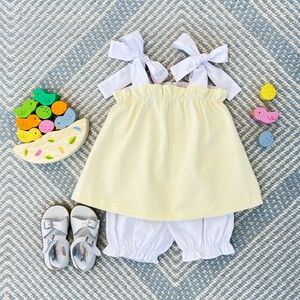 Beaufort Bonnet company seersucker top and hat